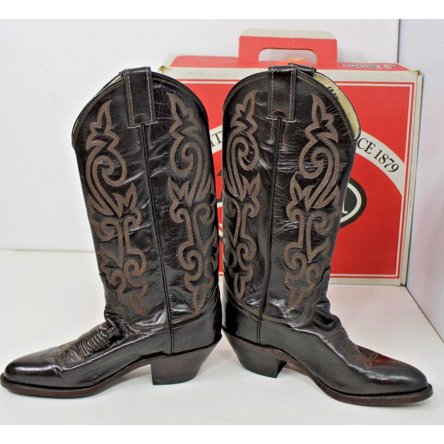 Beautiful Size 5B Justin London Brown Leather Western Cowboy Boots Style #4915