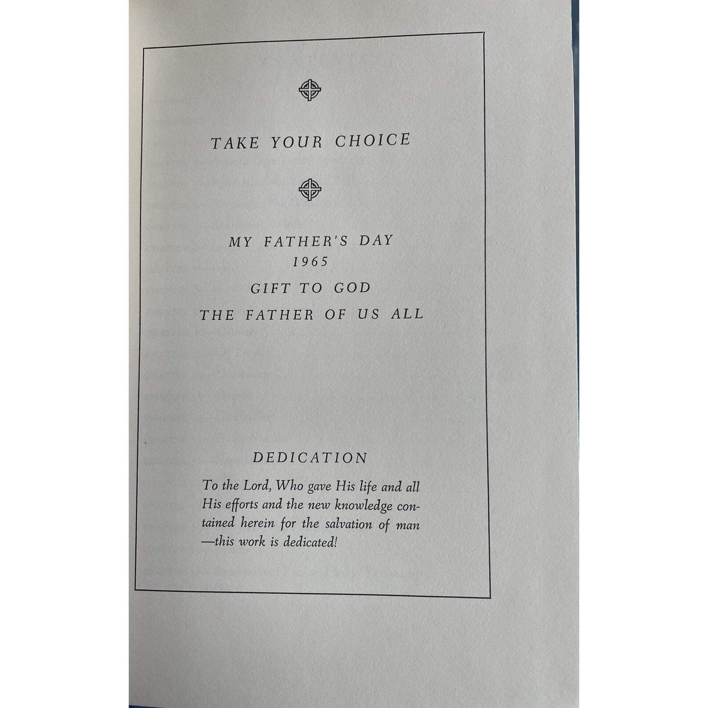 Take Your Choice by J. Watts Vermillion 1965 HC Signed by Author