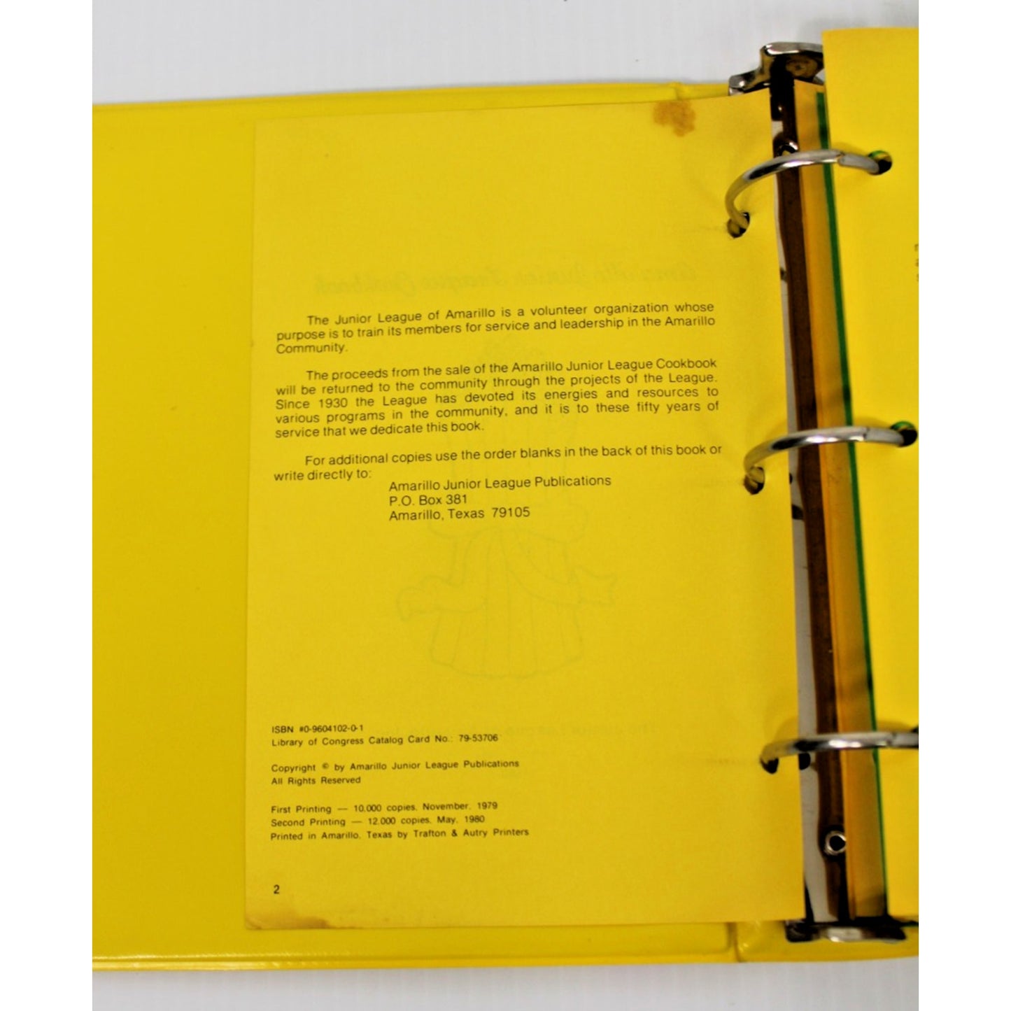 Vintage Amarillo, Texas Junior League Cookbook Binder, 1980, Classic Recipes