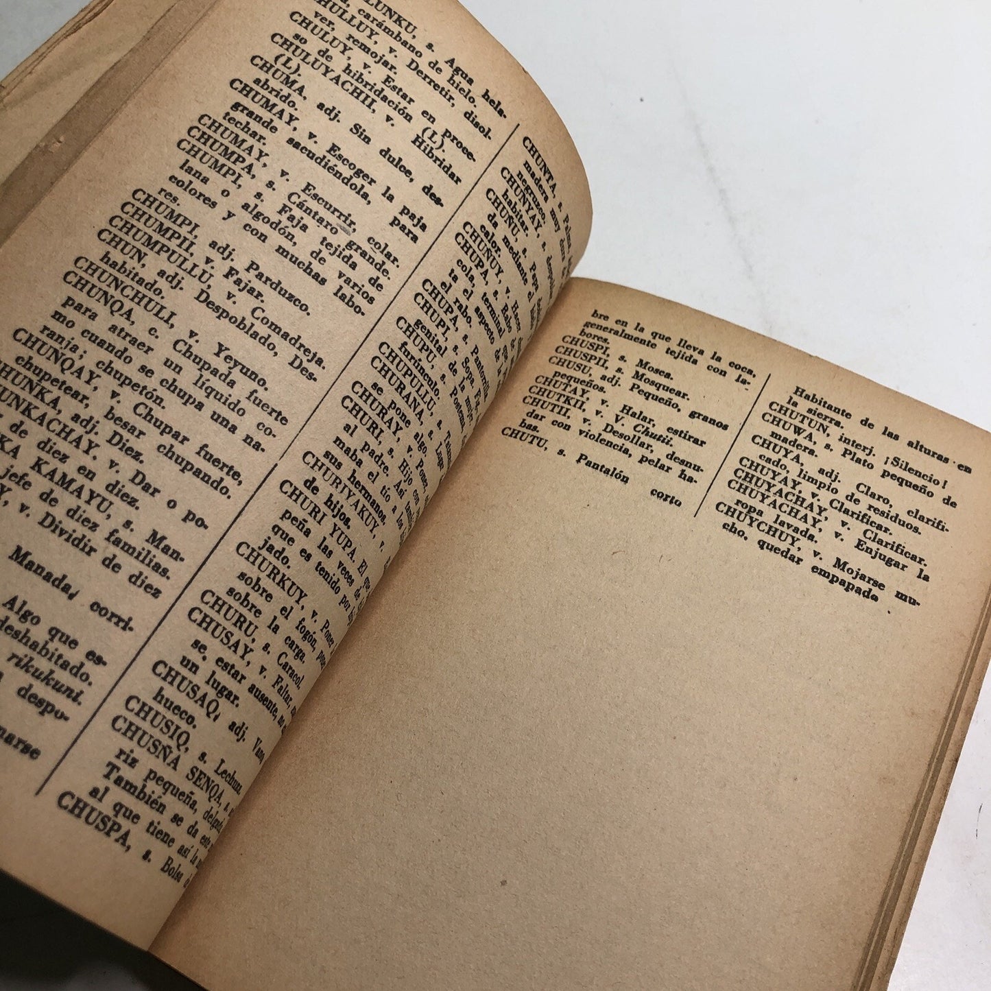 1959 DICCIONARIO KECHWA - CASTELLANO CASTELLANO-KECHWA Minerva Miraflores PB
