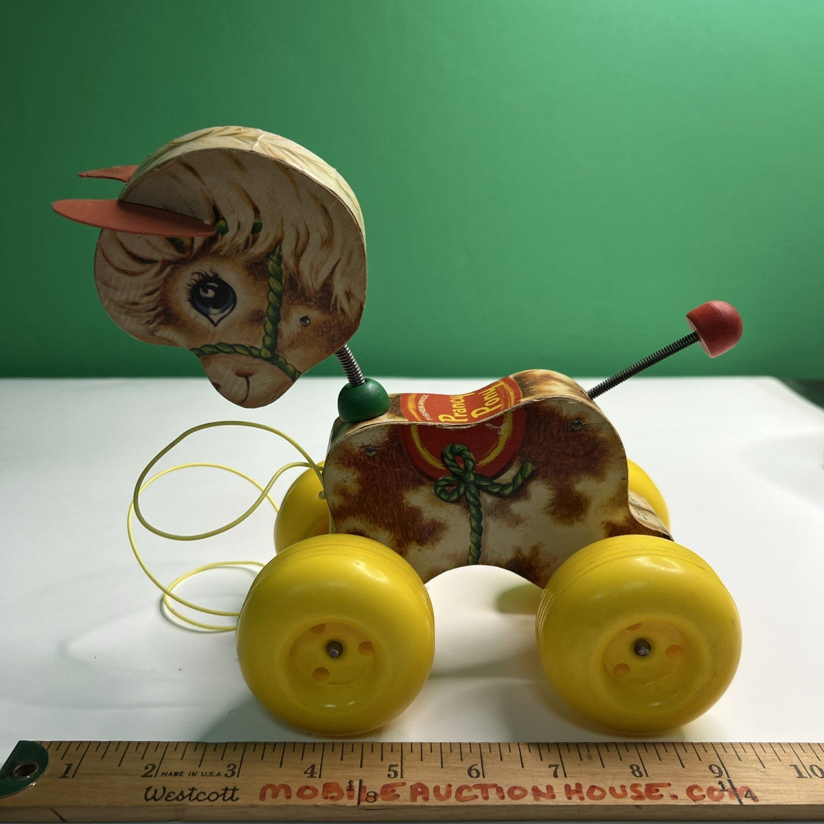 1965 Prancy Pony #617 Fisher Price Clippity Clop Horse Sound Pull Toy Bouncy