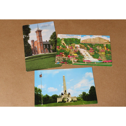 3 Vintage Travel Souvenir Postcards from Illinois, Unposted