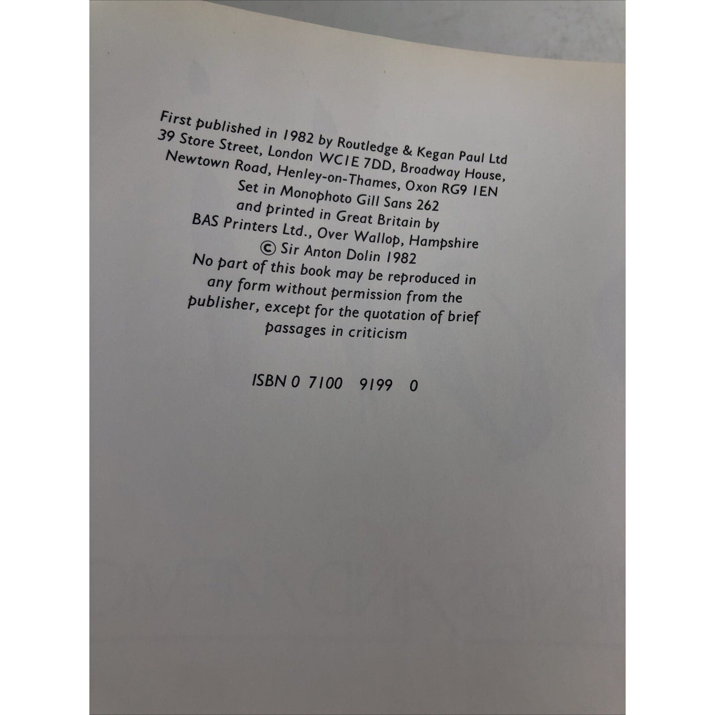 Sir Anton DOLIN Friends And Memories Andrew Wheatcroft 1982 Dance Ballet Theatre