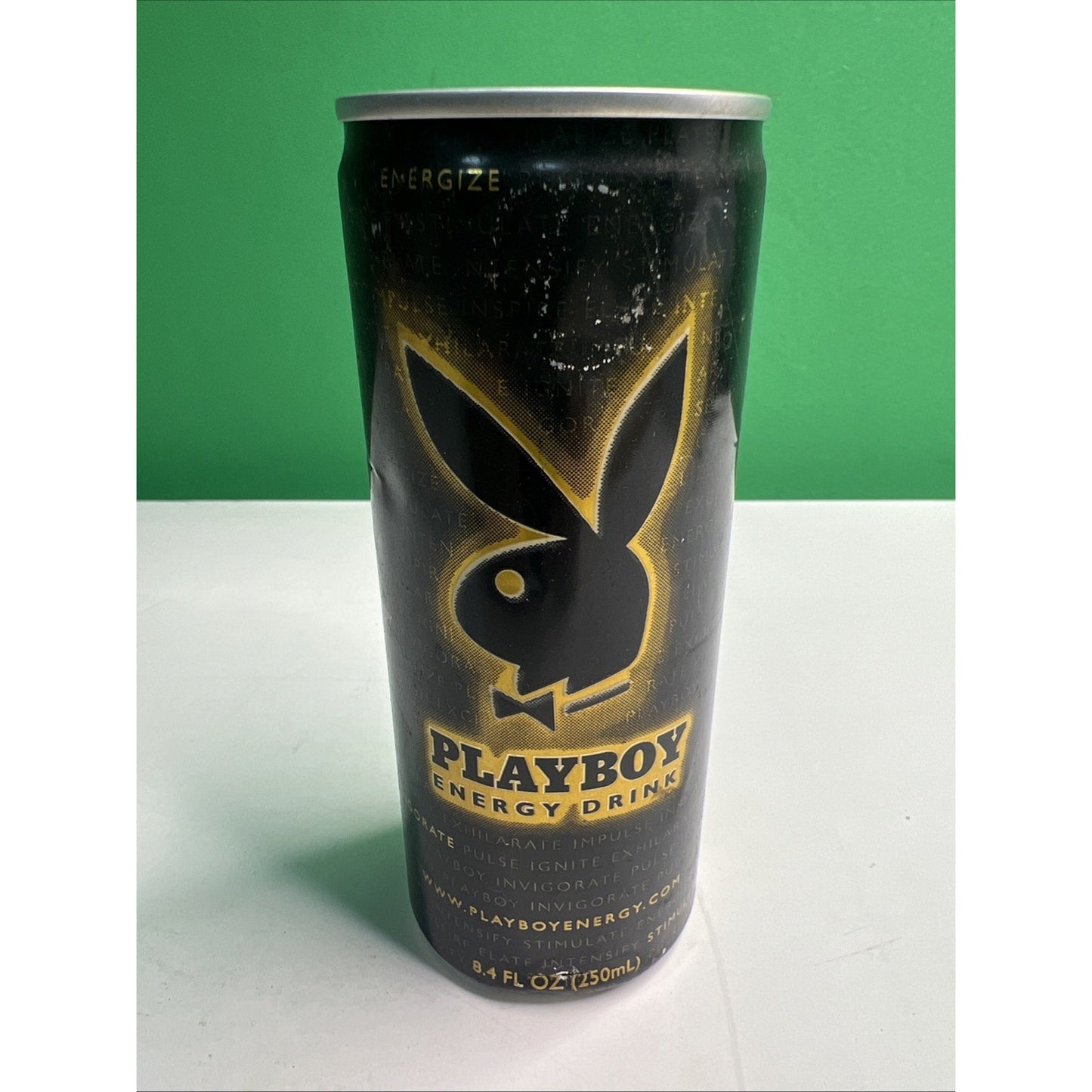 PLAYBOY Regular Energy Drink 1 Single Empty Can 8.4fl oz - RARE Collectible