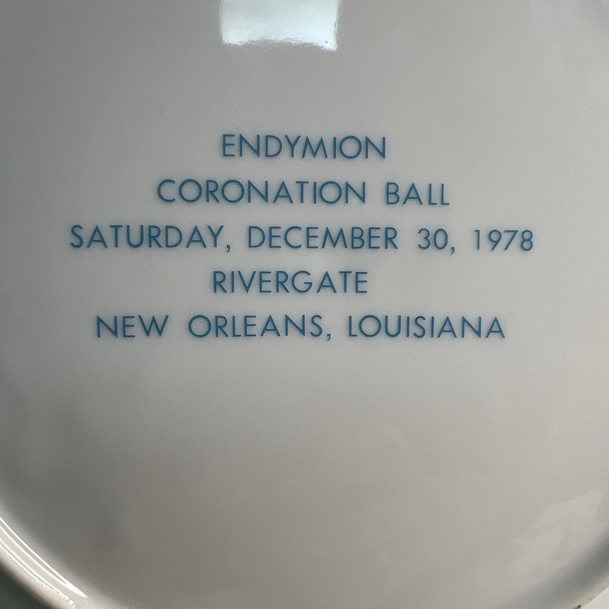 Vtg 1978 / 1979 Krewe of Endymion Coronation Ball Plate New Orleans Mardi Gras