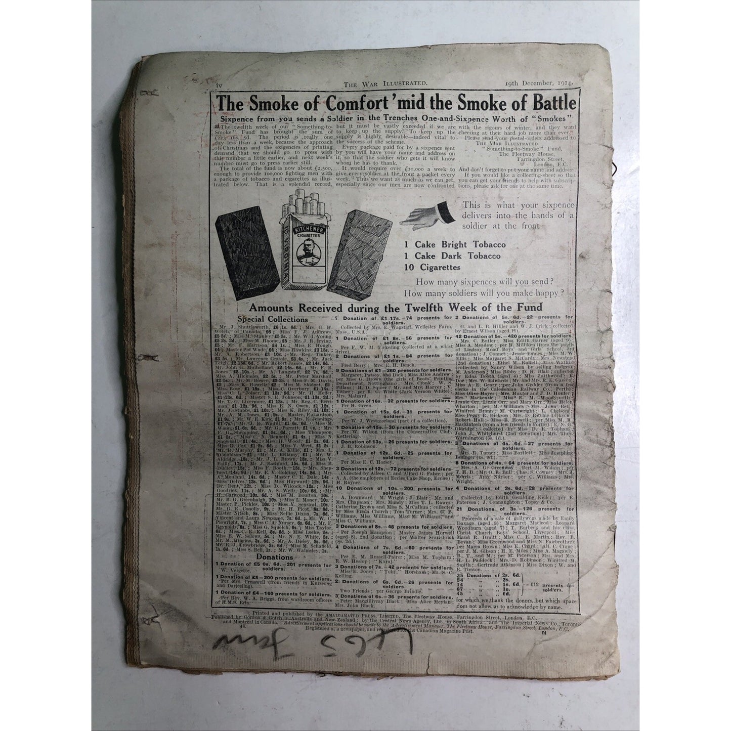 December 1914 The War Illustrated No. 18 WW1 Era Newspaper Periodical