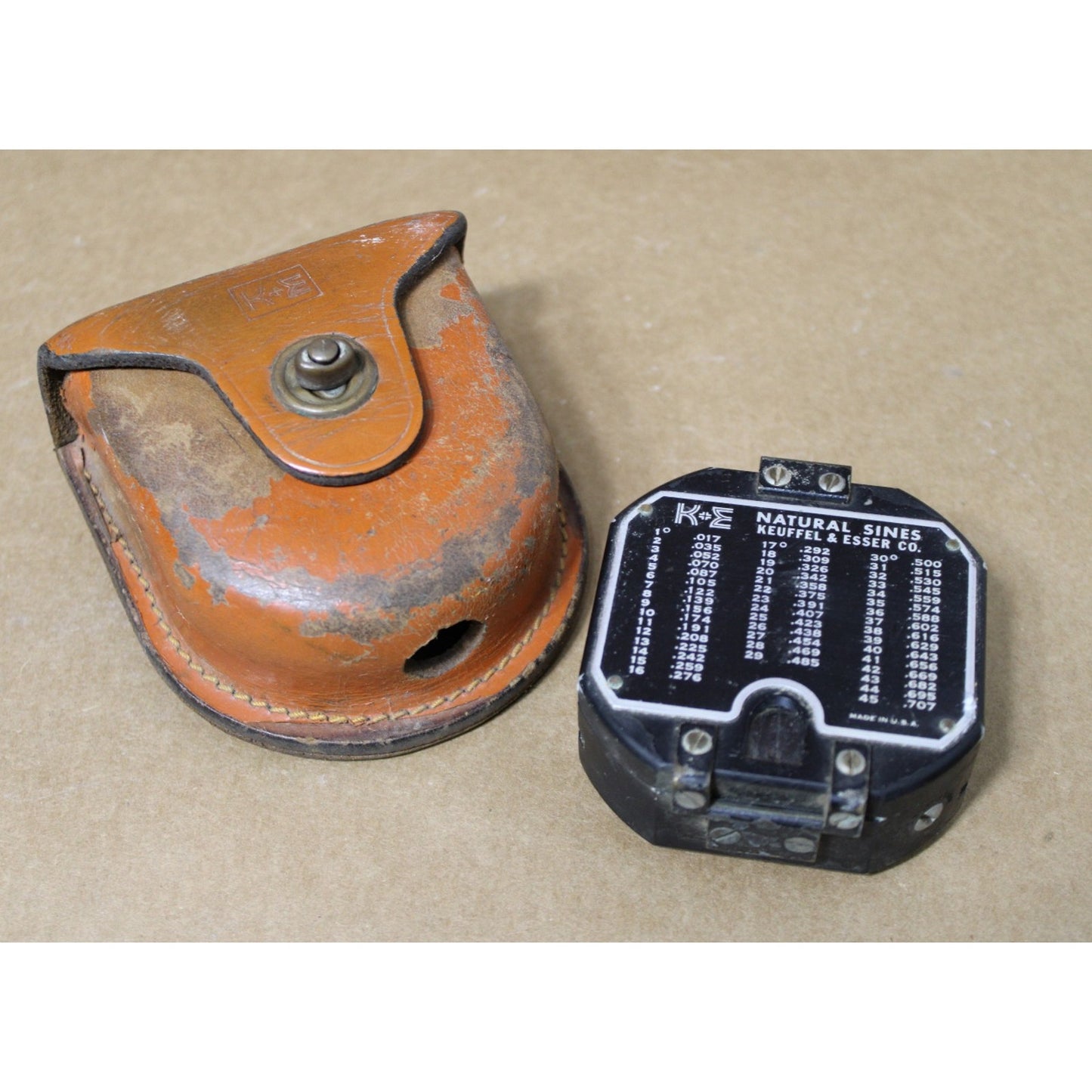 US Civil Engineer Corps Handheld Compass & Leather Case, Keuffel & Esser Co.