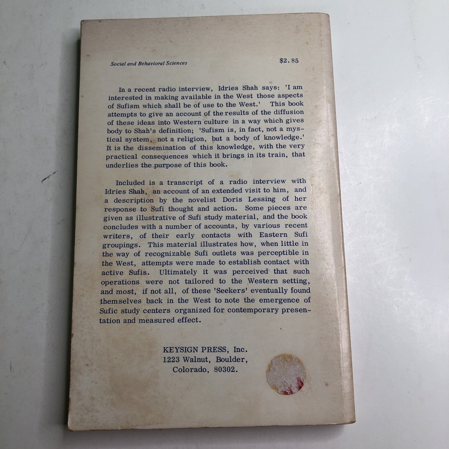 The Diffusion Of Sufi Ideas In The West by Idries Shah 1972