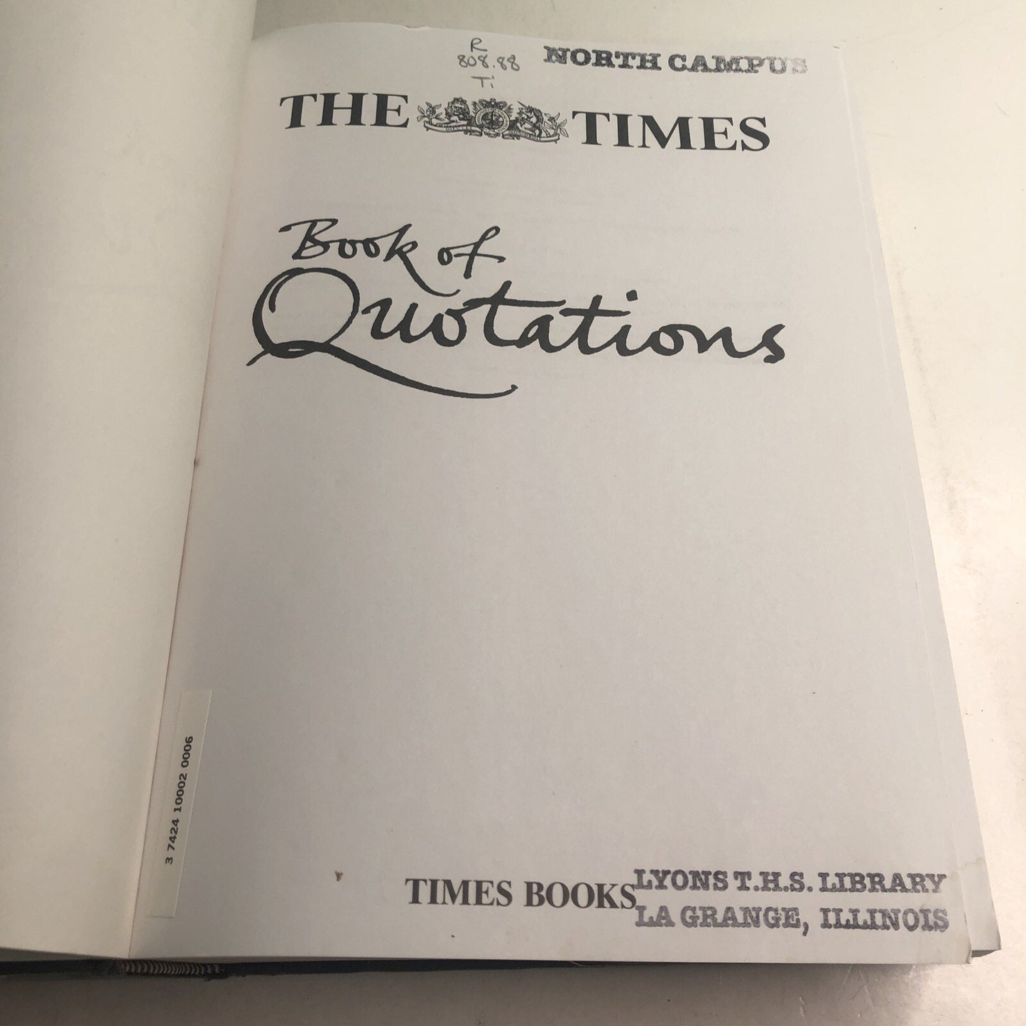 The Times BOOK OF QUOTATIONS 2000 HC DJ Ex Library