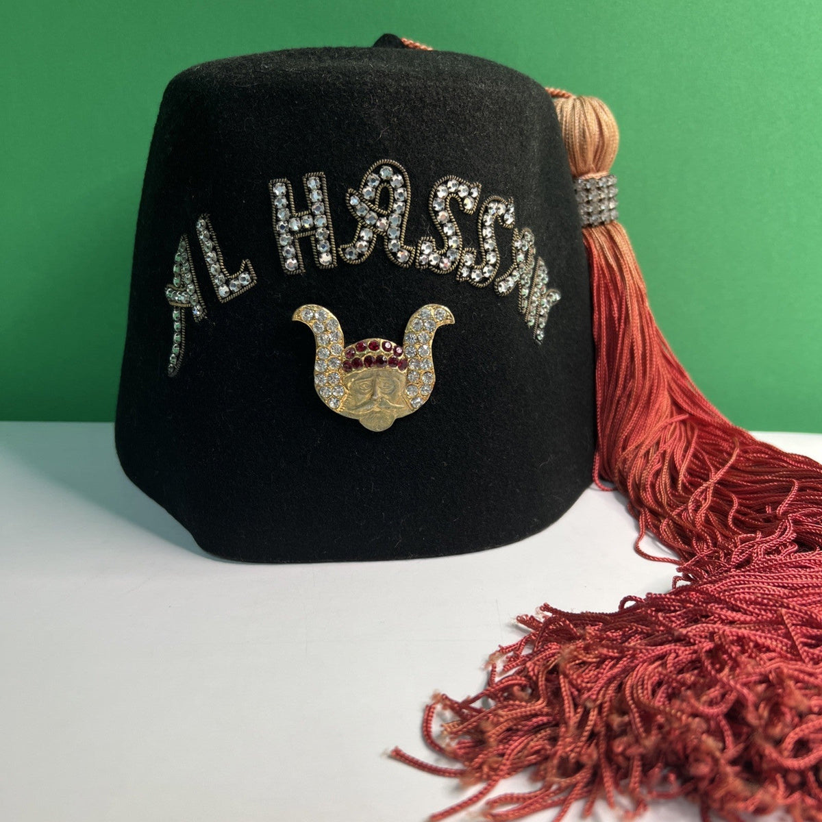 Vintage Shriners Fez Masonic Hat Al Hassan Pin Tassel Harry M. Osers Co. NY