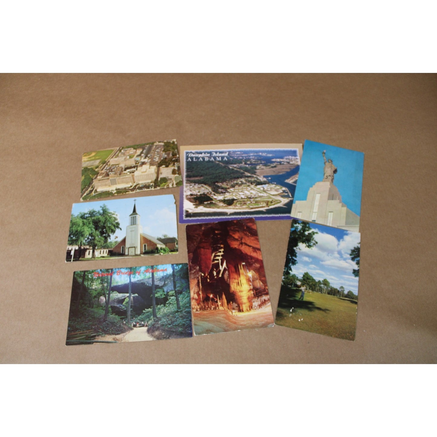 7 Vintage Souvenir Postcards from Alabama, Dauphin Island, Birmingham, Mobile