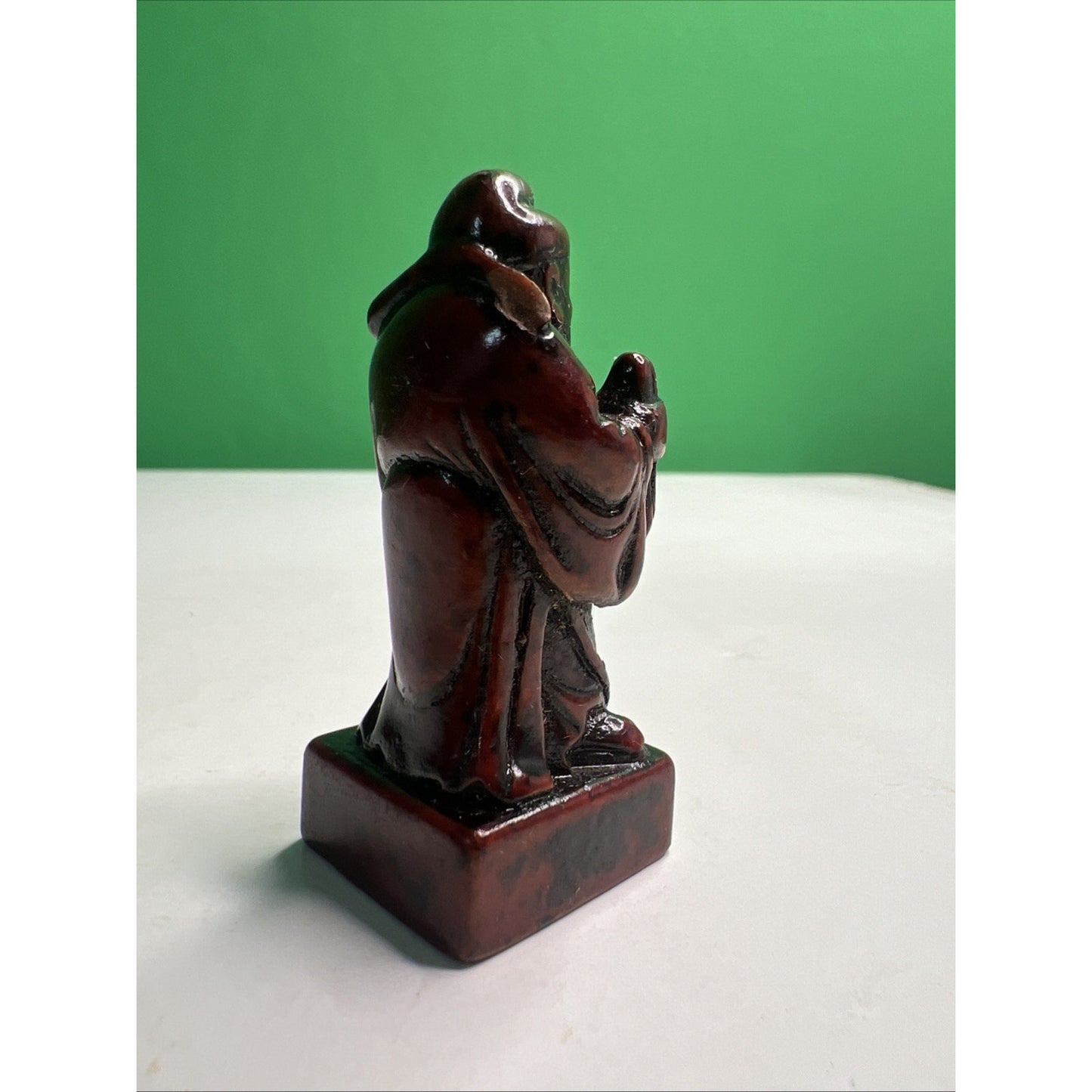 Vintage Chinese Chess Pawn Replacement Piece Dark Red Soapstone