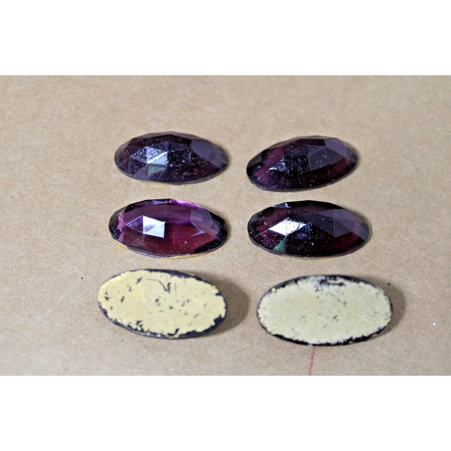 30mm Faceted Cabochons, NOS West Germany Amythest Purple Jewels, 1 lb Bag VTG