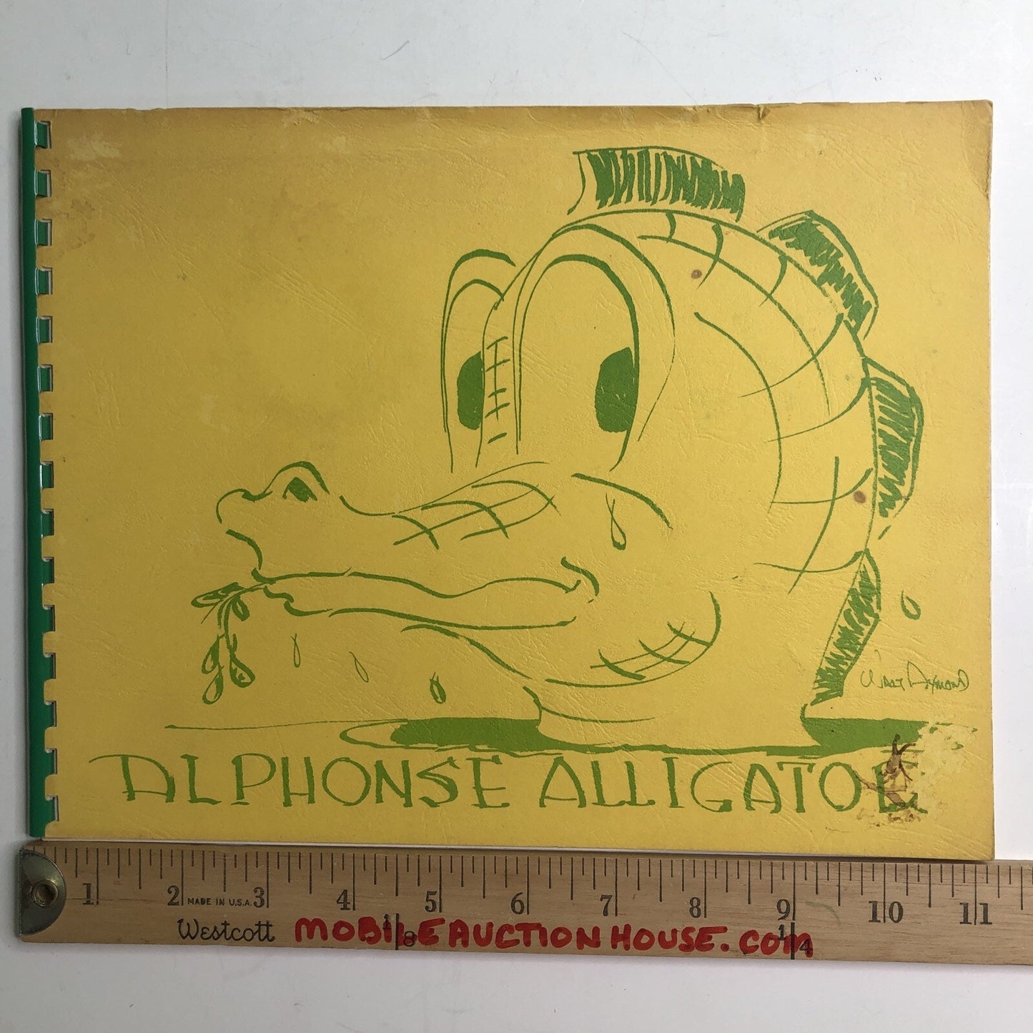 1984 ALPHONSE ALLIGATOR by Walt Aymond Author & Illustrator Signed Louisiana