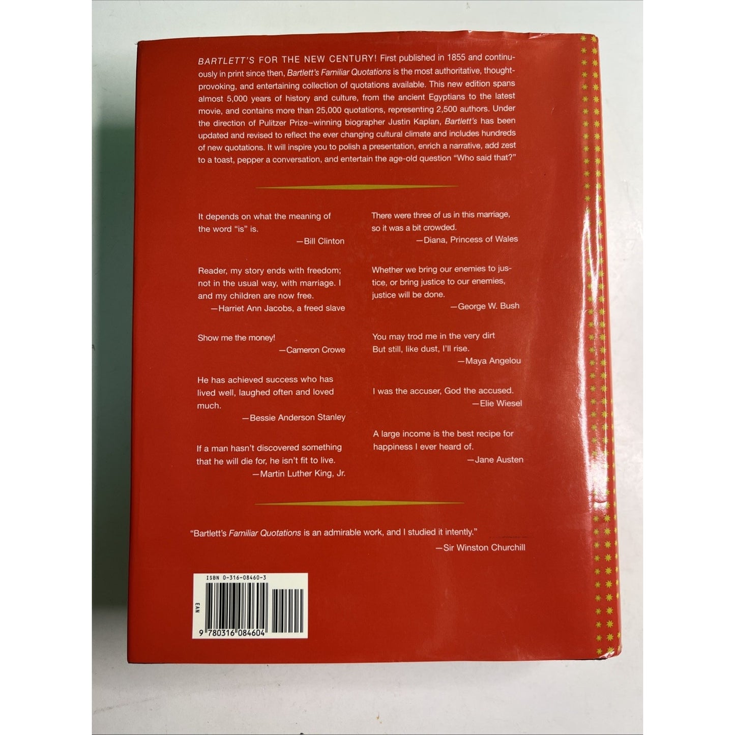 Bartlett's Familiar Quotations by Justin Kaplan and John Bartlett 2092 HC DJ