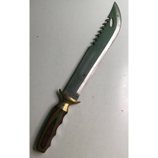 Stainless Steel Blade Brass Handle Bowie Collectible Knife Full Tang 16 In Long