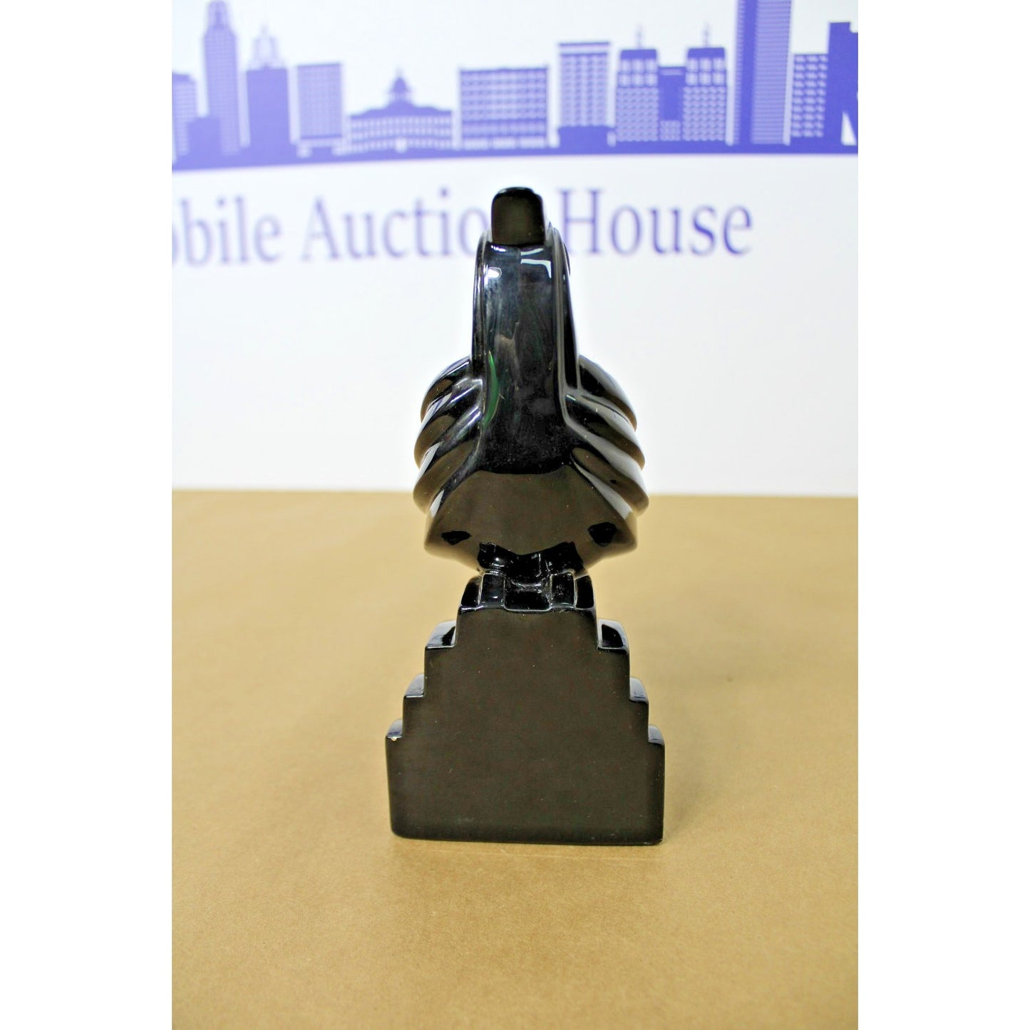 Vintage Fitz & Floyd Art Deco Jet Black Parrot Single Bookend, Weighted Figure