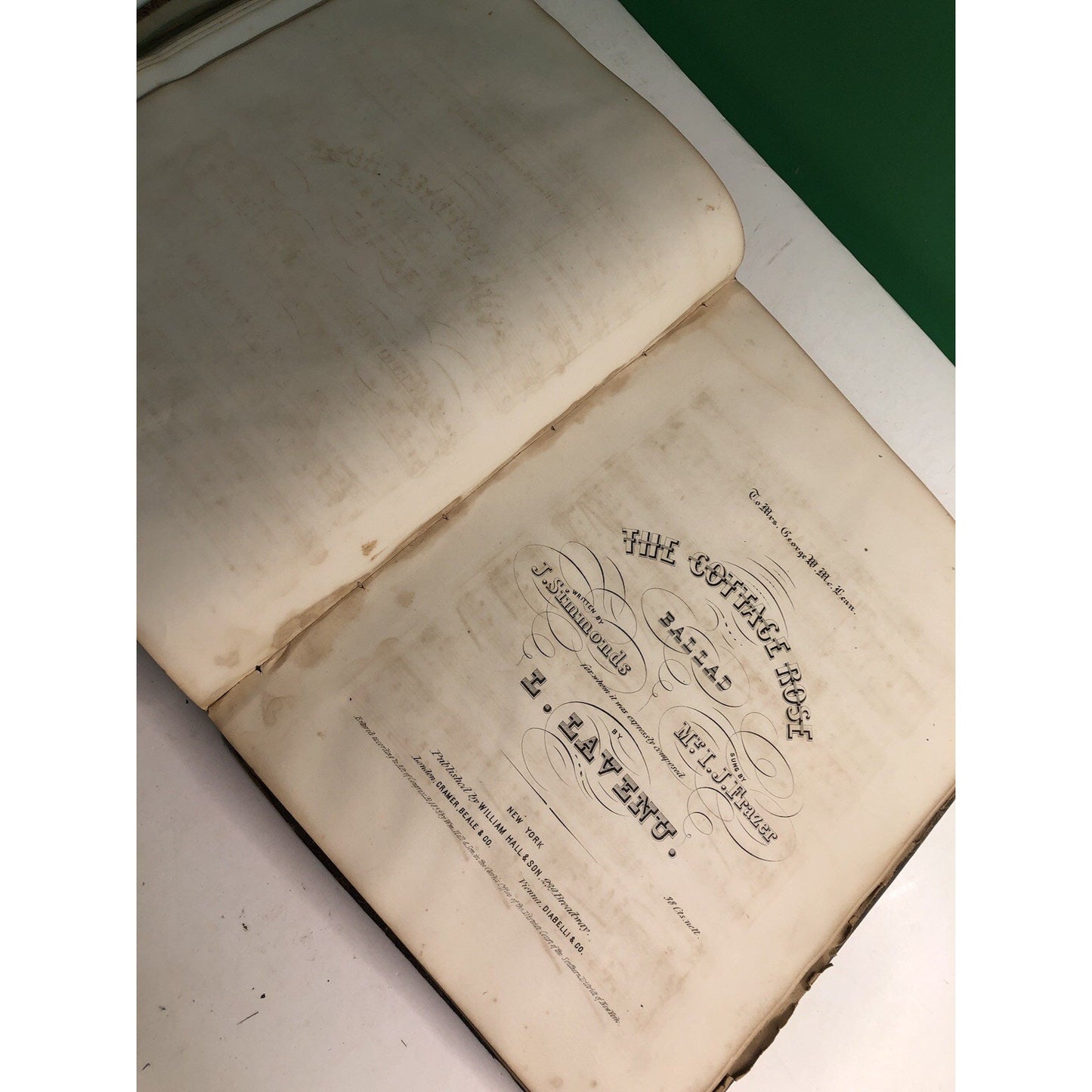 RARE Antique Bound Book of Various Sheet Music Circa Mid 1800’s Custom