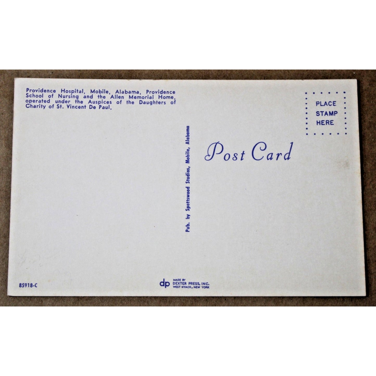 Vintage Postcard- Old Mobile, Alabama Providence Hospital, Spring Hill Ave. MCM