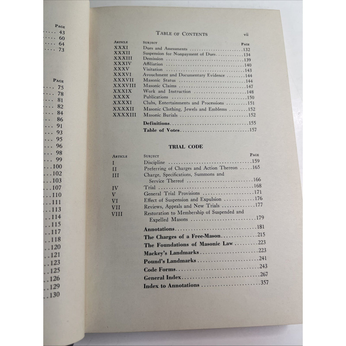1954 HC Masonic Code of Grand Lodge F&AM of Wisconsin Free & Accepted Masons