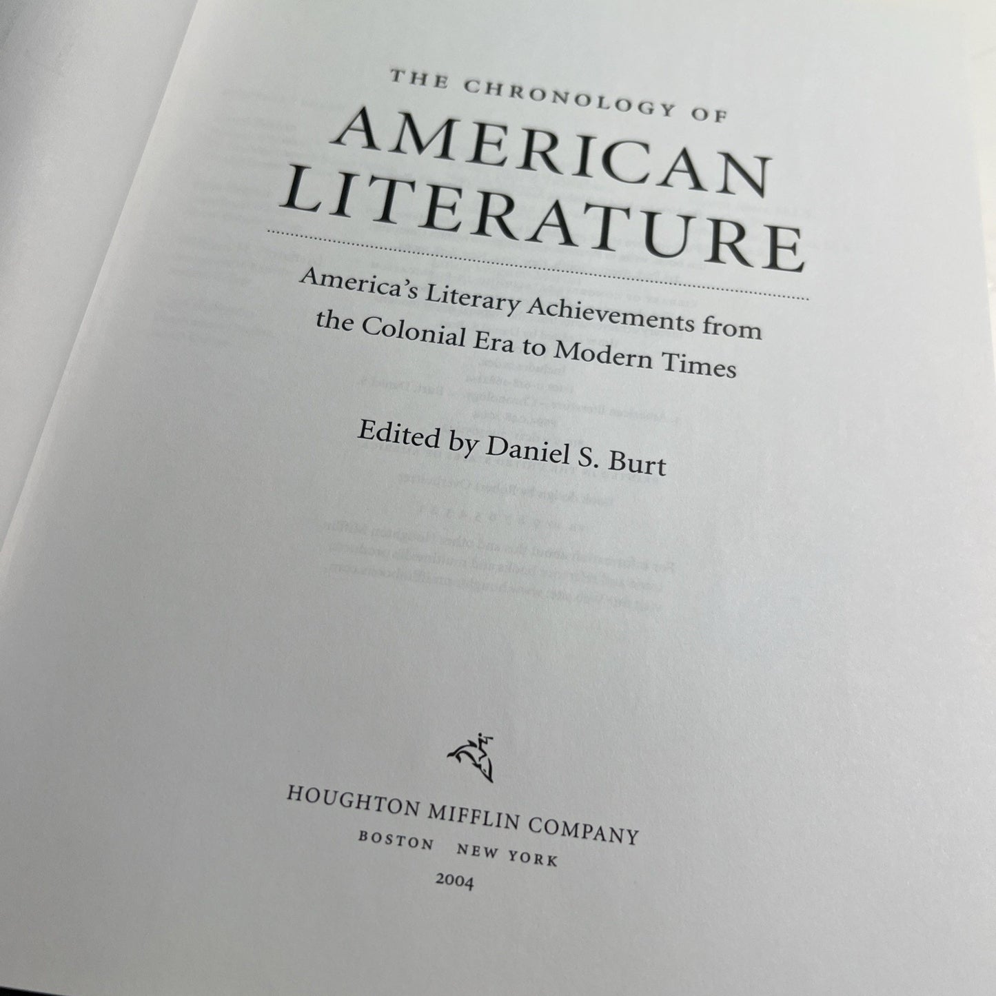 The Chronology of American Literature by Daniel S. Burt 2004 HC DJ ILLUSTRATED