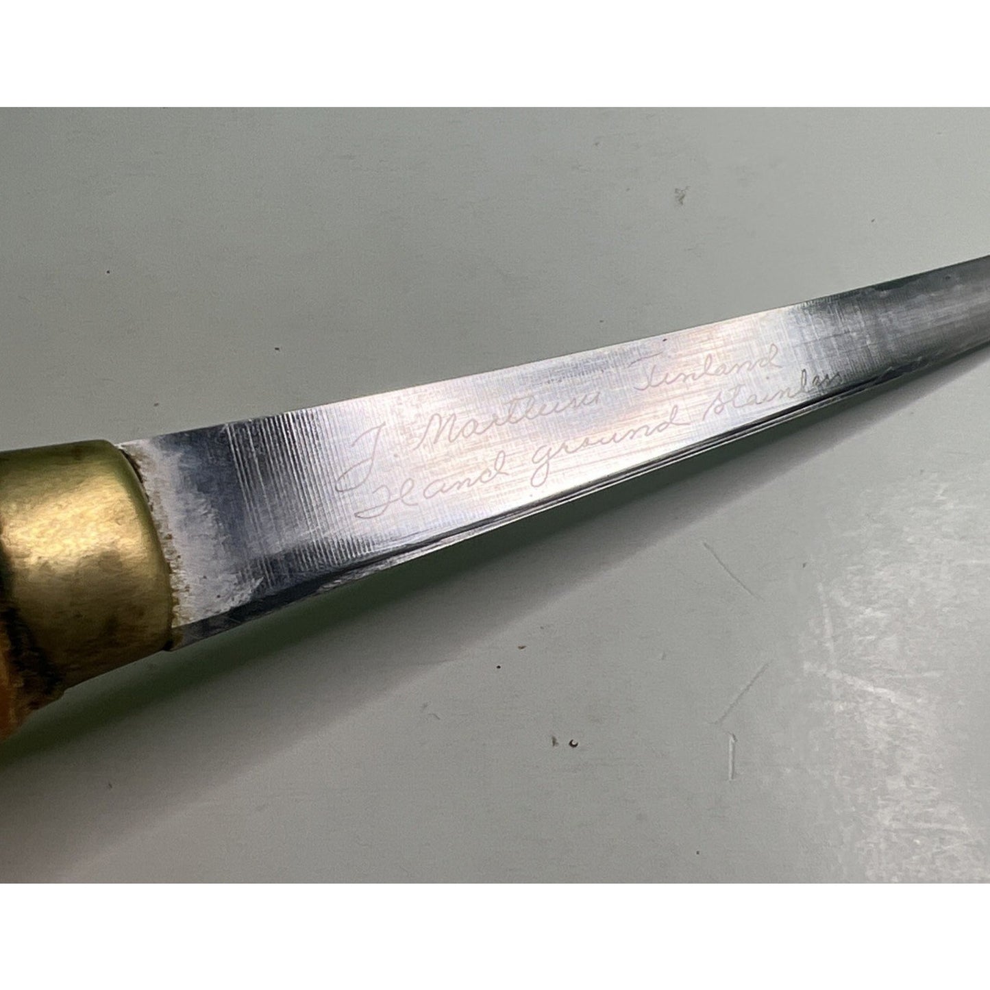 Vintage J Marttiini Rapala Finland Fillet Knife Hand Ground Stainless + Sheath