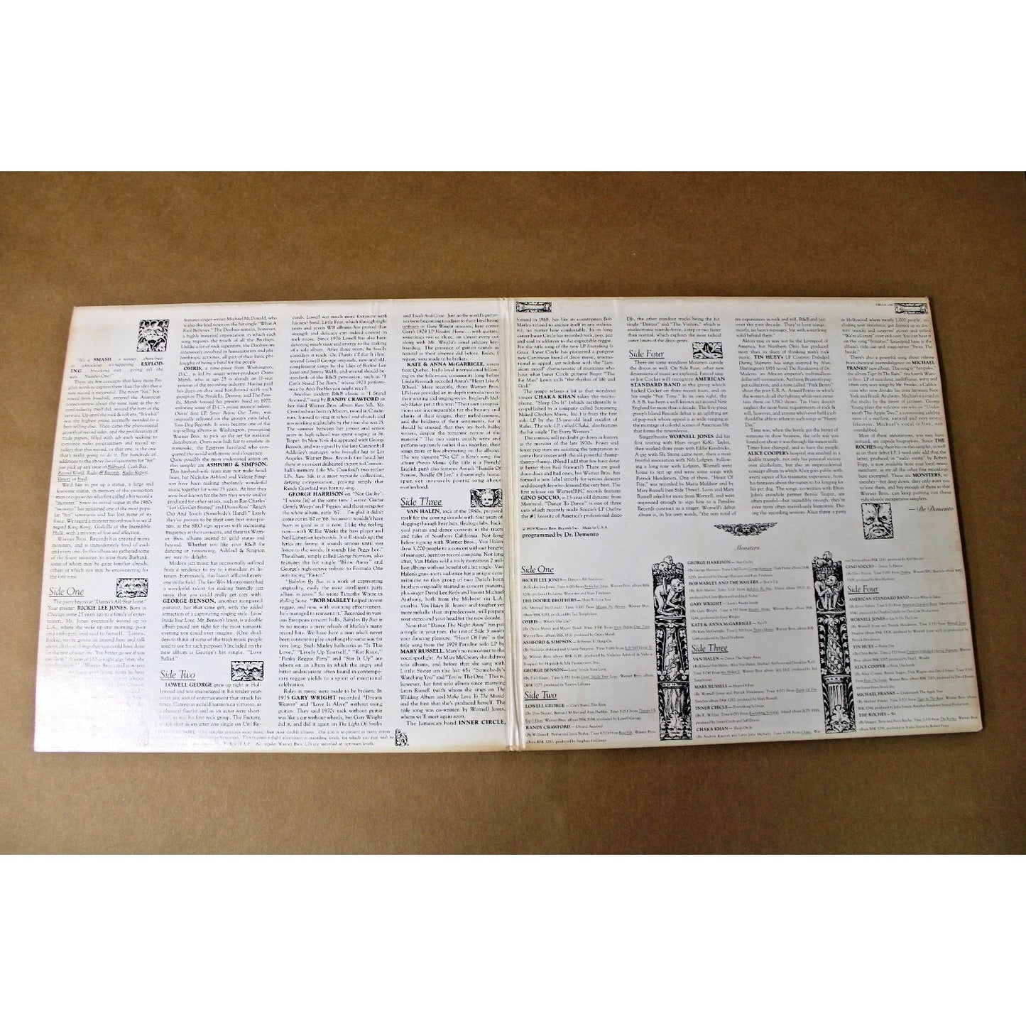 Monsters 2 LP set 1979 Warner Bros. Record, Van Halen, Bob Marley, Alice Cooper