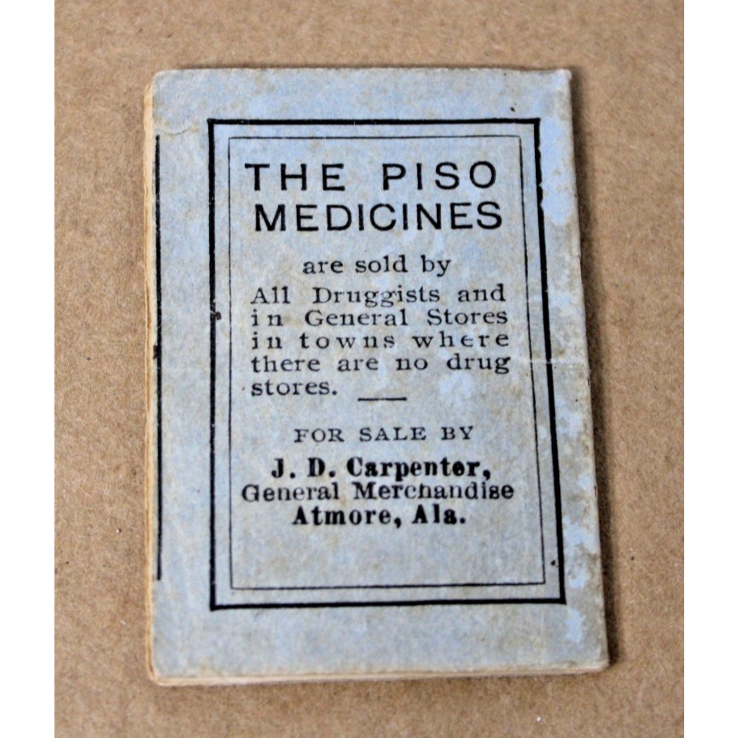 Piso's Pocket Book Almanac for 1904, Atmore, AL Tiny 2.25"H Excellent! Rare!