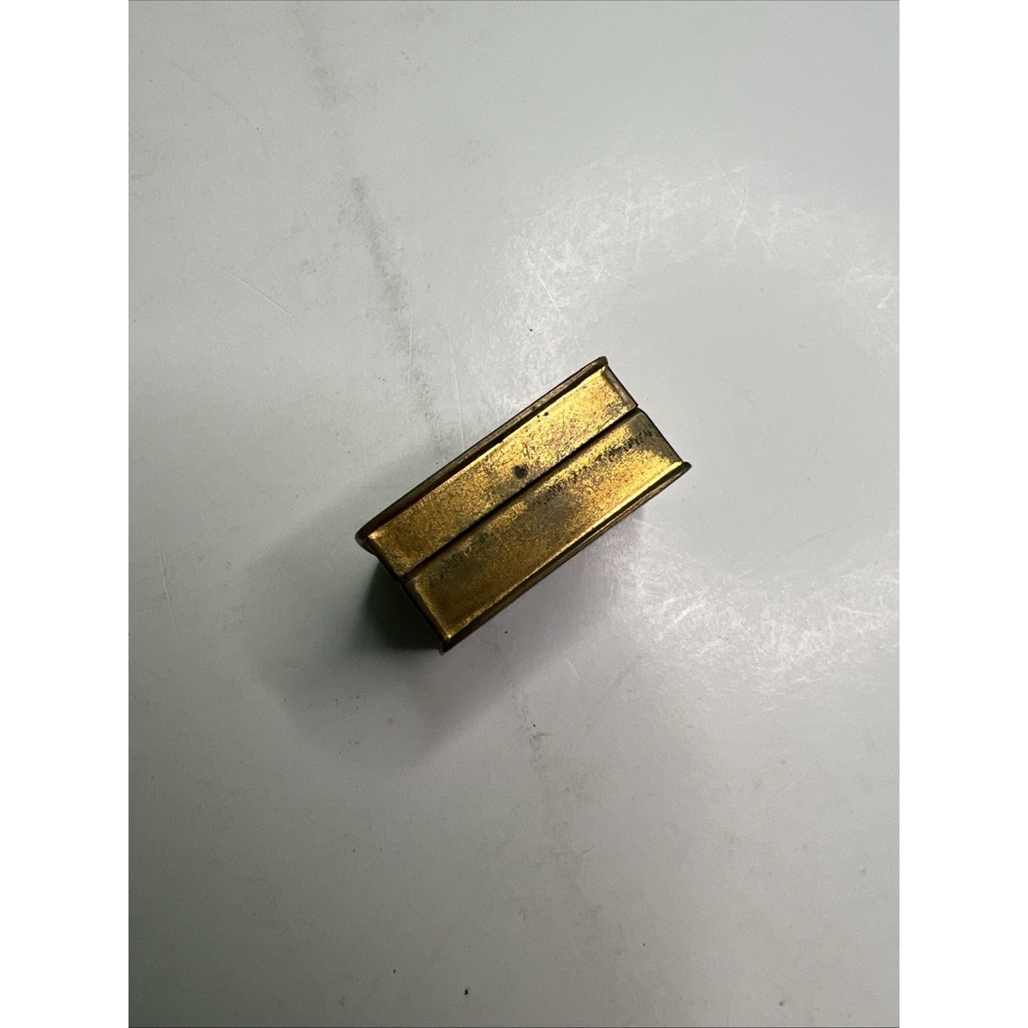 Vintage Volupte USA Perfume Little Brass Snuff Pill Box Antique Miniature