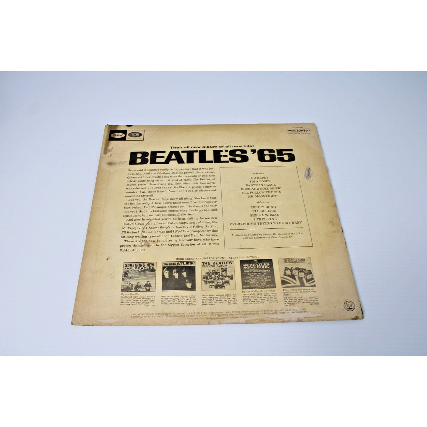 The Beatles- Beatles ‘65 - 1964 Capitol Mono T-2228 Scranton PA Early Pressing