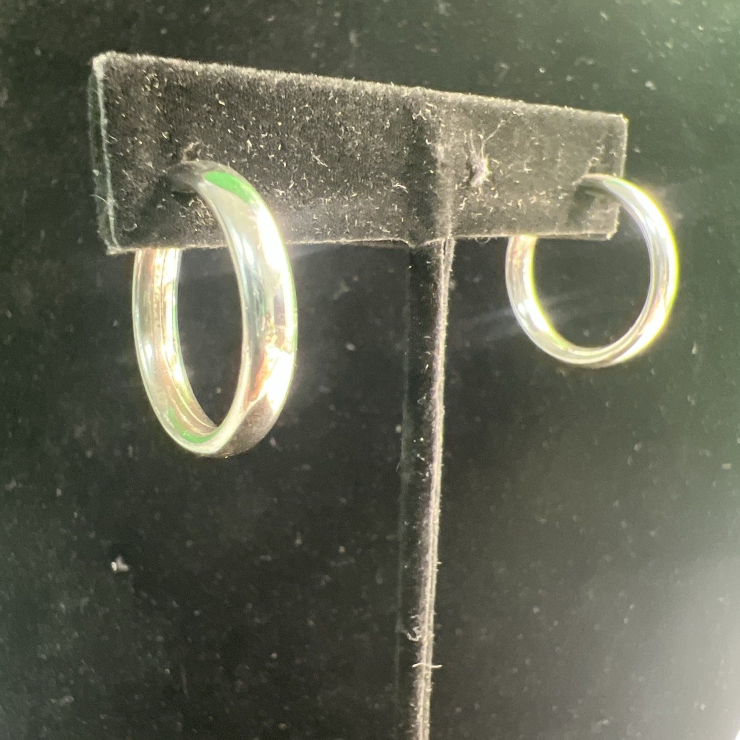 Elegant 925 Sterling Silver Hoop Earrings 1” Diameter Post Clutch Back