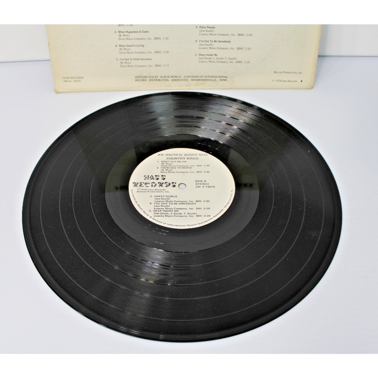 Joe South & Buddy Mize- Country Kings 1978 Hass Records AW-14074 RARE County- NM