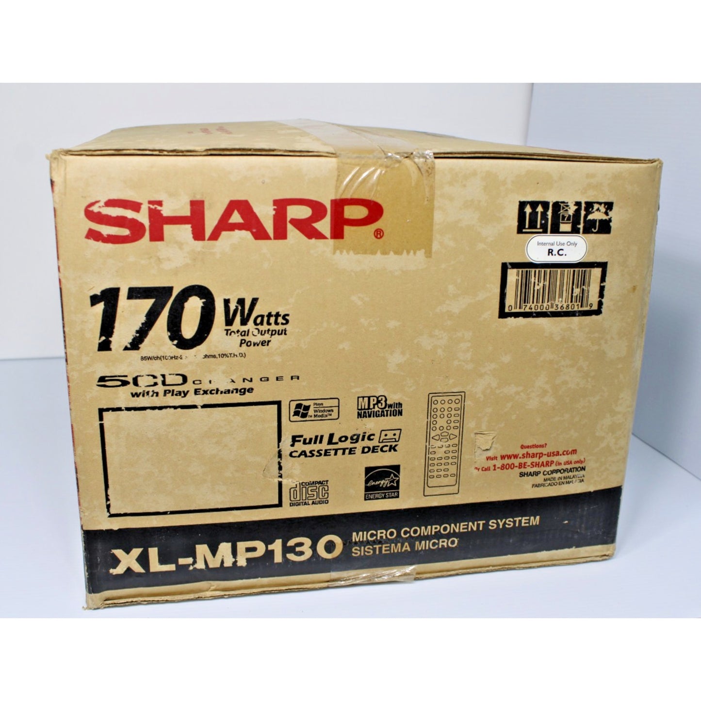 Sharp XL-MP130 Micro Component System 5-CD Changer Cassette AM/FM- NEW Old Stock