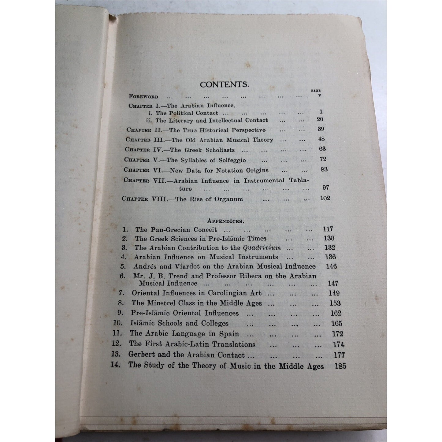 Historical Facts For The Arabian Musical Influence By Farmer Ex Library HC