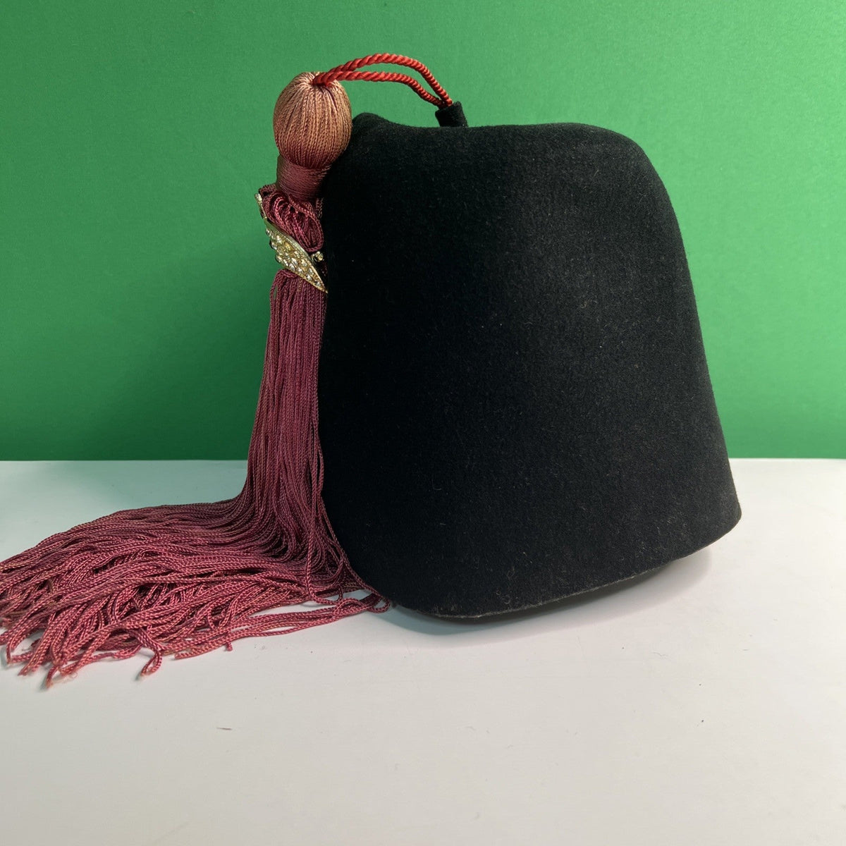 Vintage Shriners Fez Masonic Hat Al Hassan Pin Tassel Harry M. Osers Co. NY