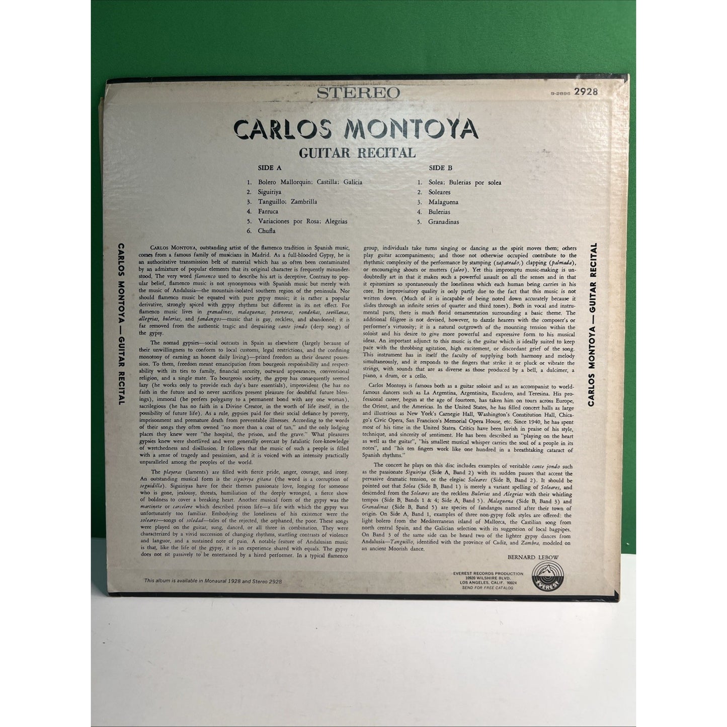 Lot Of 4 CARLOS MONTOYA LP Albums Everest/Vox Guitar