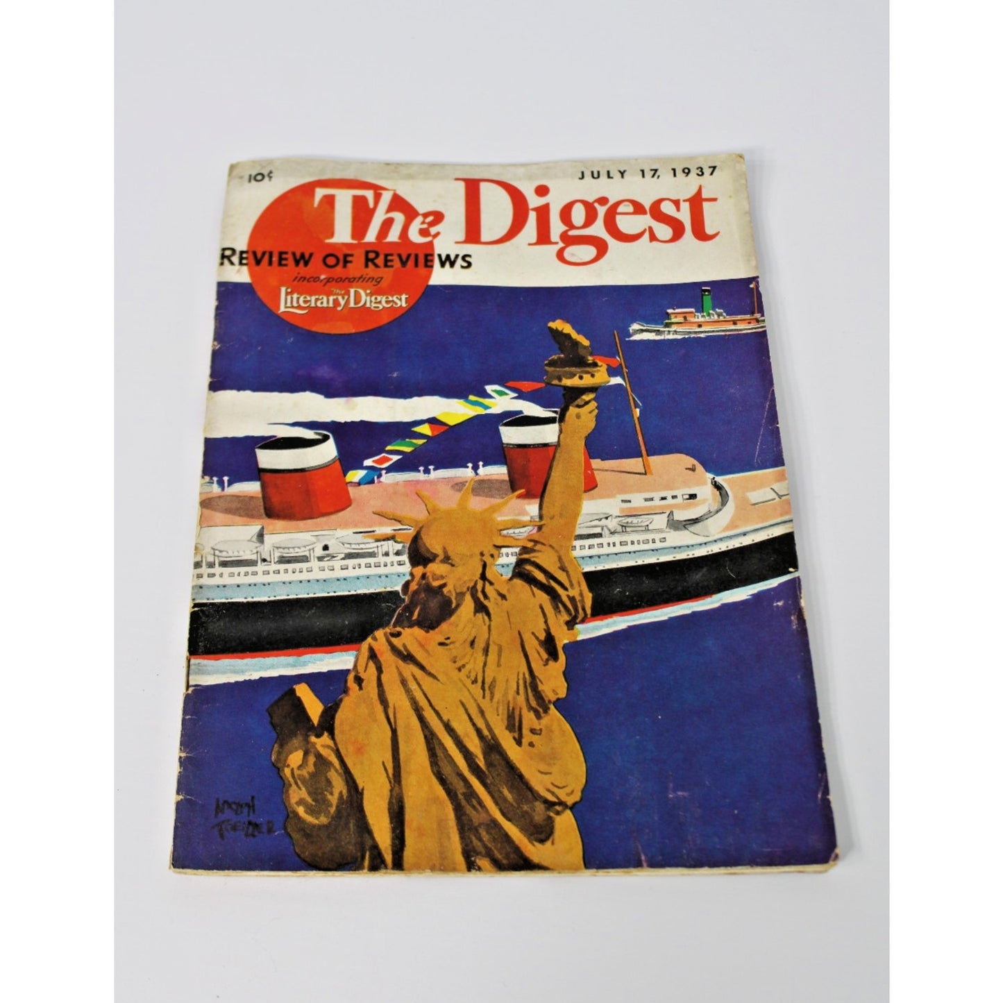 1937 July 17 Literary Digest Magazine-Review Of Reviews, Premier Combined Issue