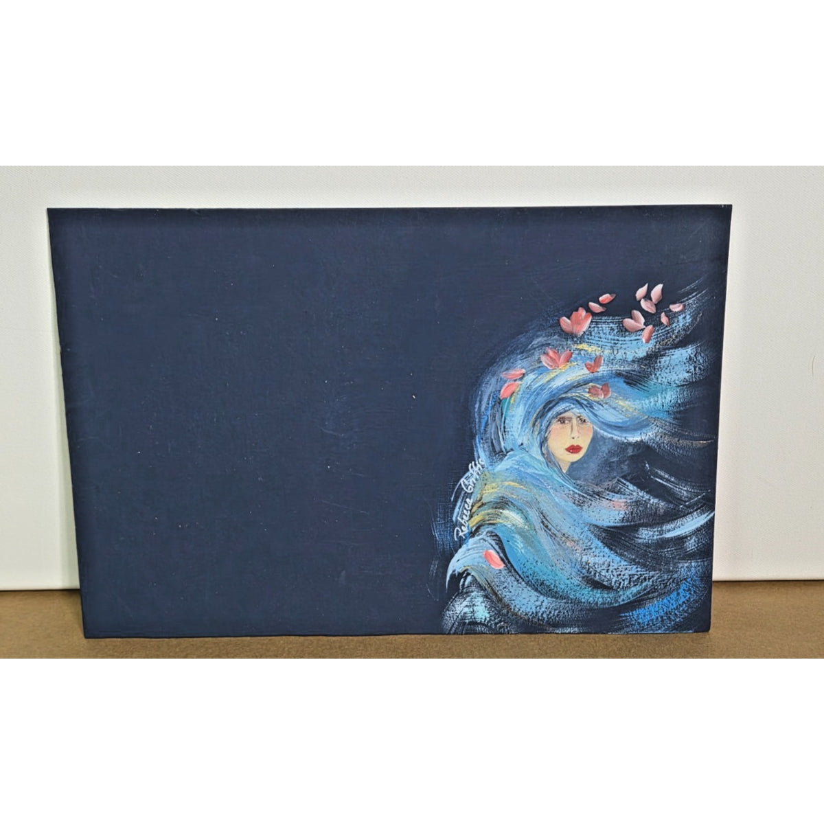 Original Signed Rebecca Griffis Painting - Ethereal Whimsical Woman Portrait Art