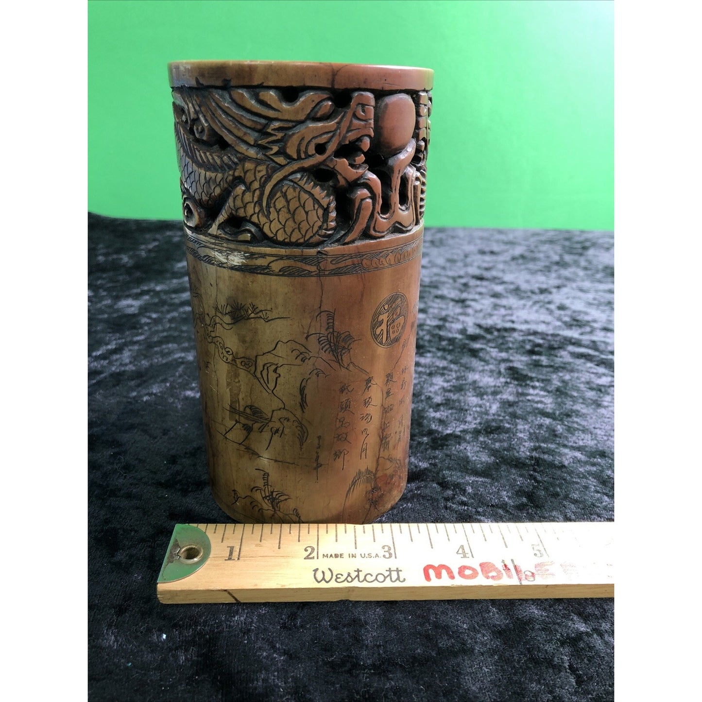 Chinese Hand Engraved Stone Paper Weight