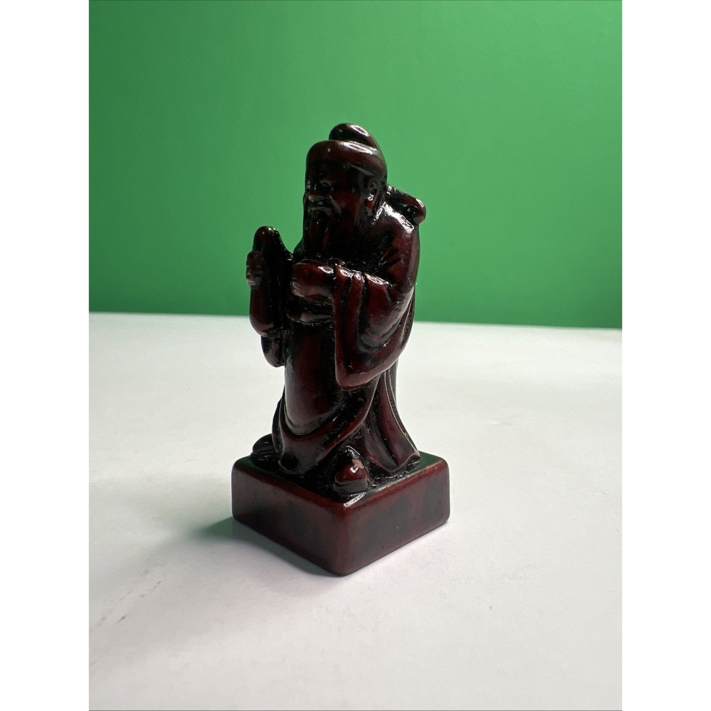 Vintage Chinese Chess Pawn Replacement Piece Dark Red Soapstone