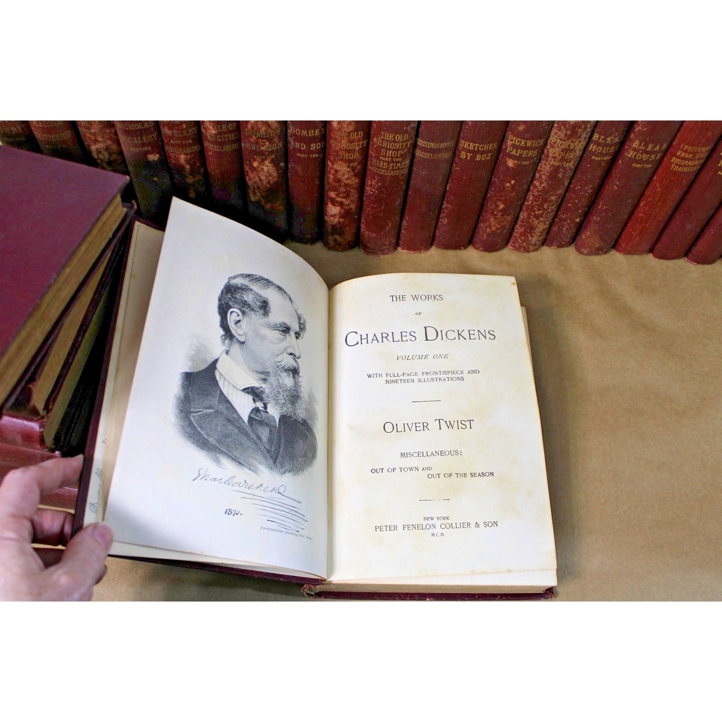 30 Volume "The Works of Charles Dickens" Complete Antique Set, 1900-01 Collier