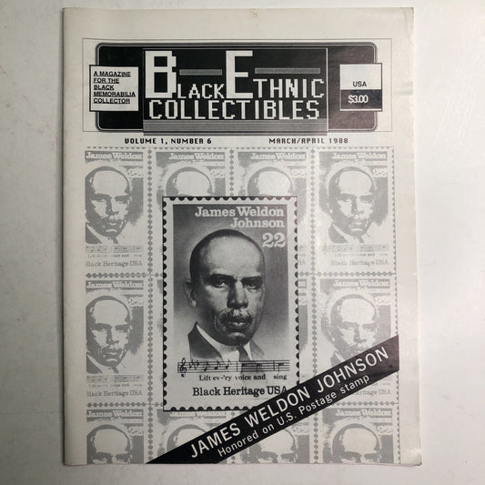 Vintage Black Ethnic Collectibles Magazine March/April 1988 Volume 1 Number 6