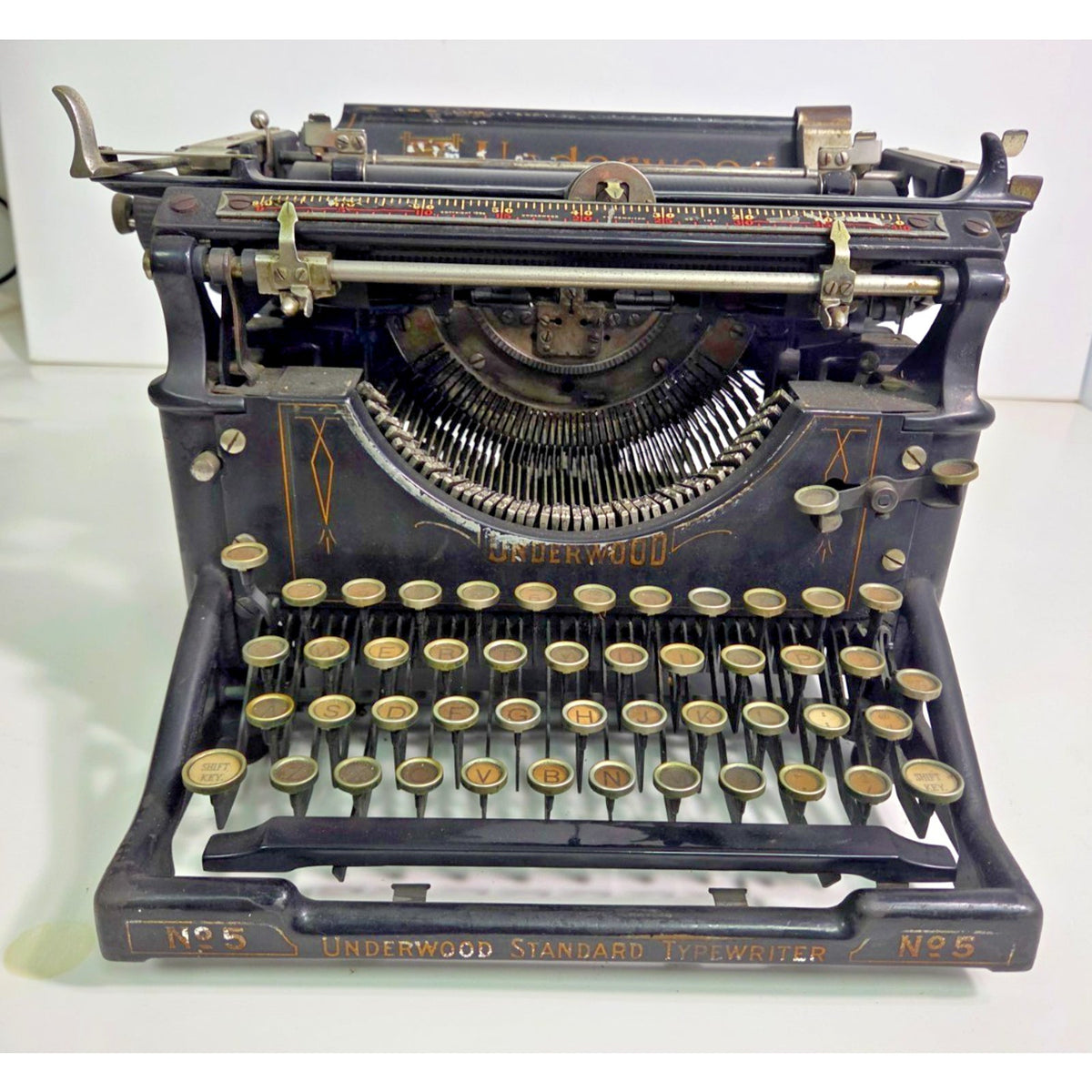 1918 Antique Underwood No. 5 Typewriter - WWI Era - Smooth Action - SN 1102288