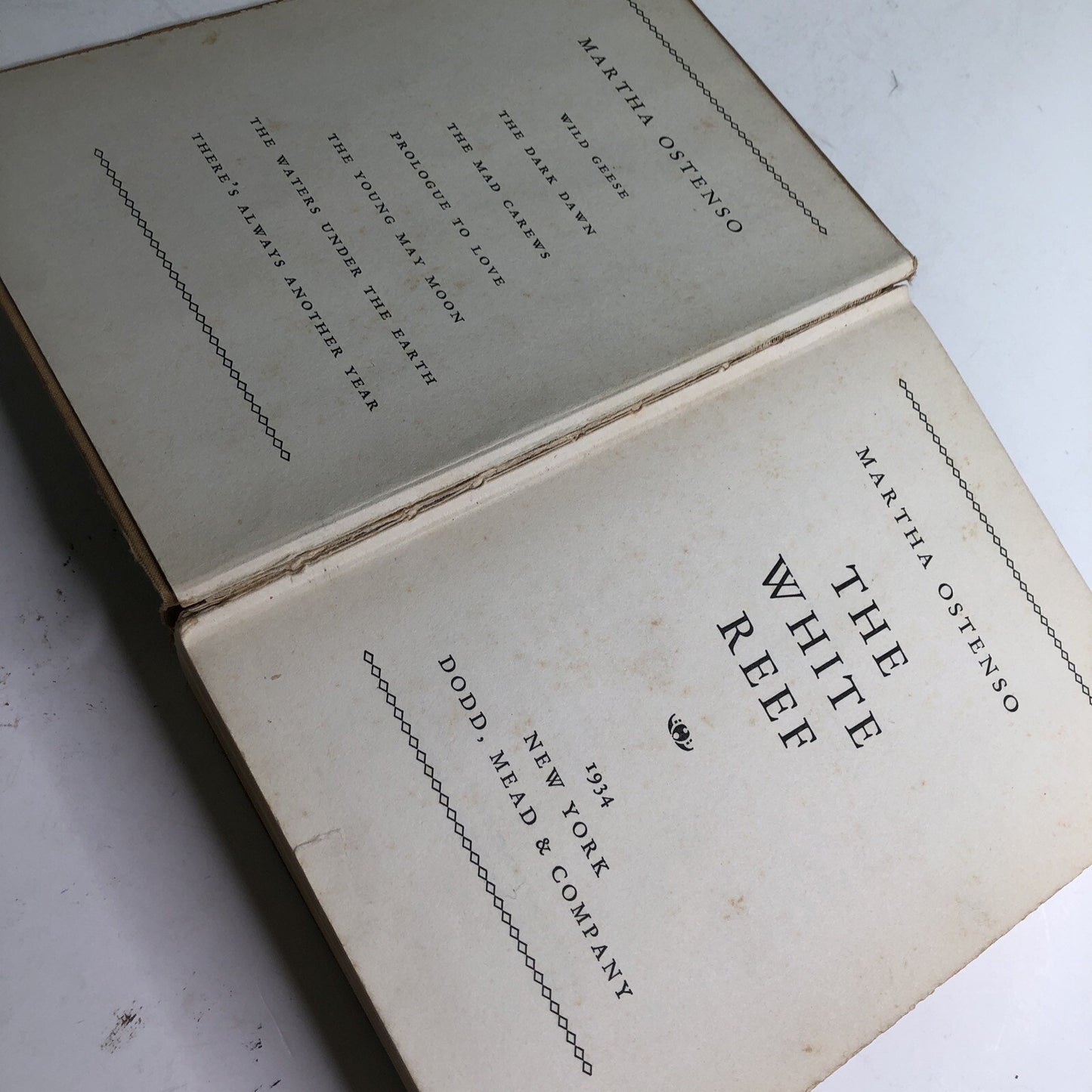The White Reef by Martha Ostenso Hardcover Book 1934 US Edition