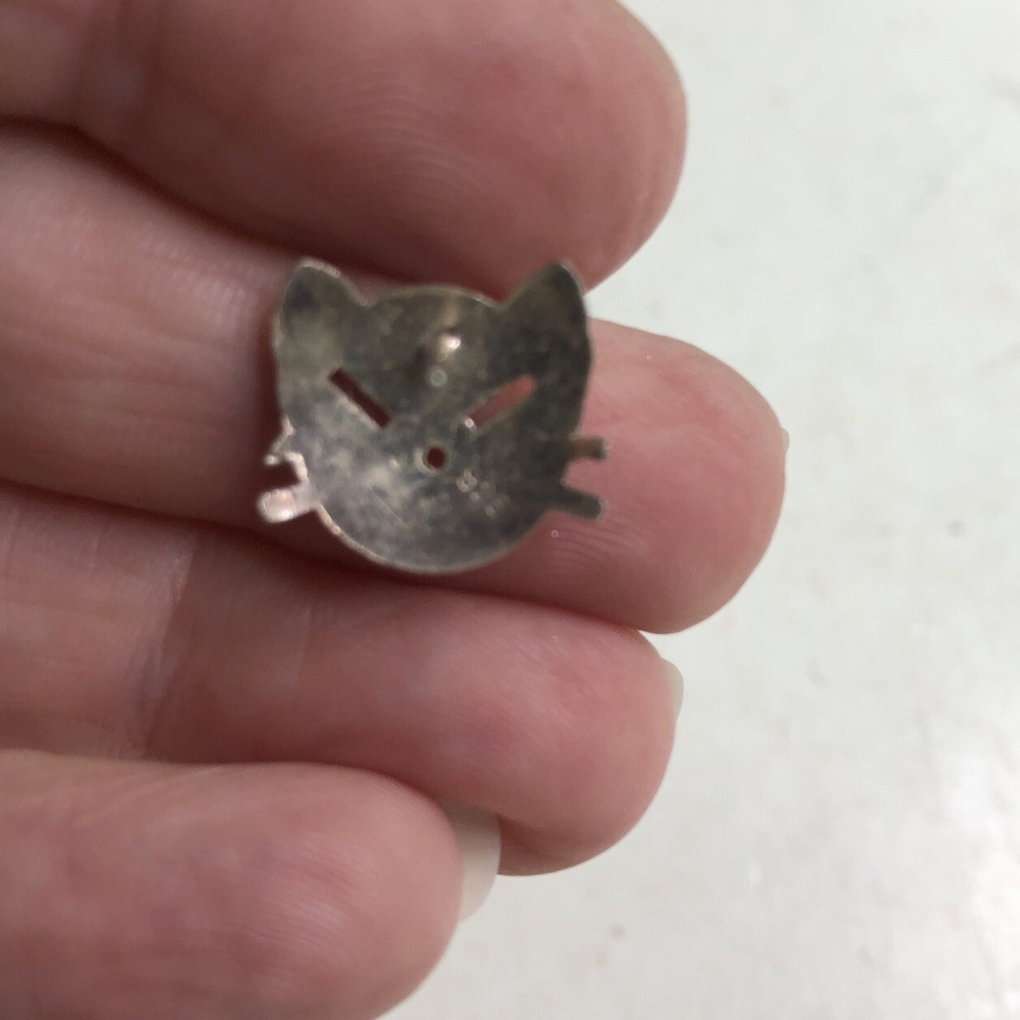 Vtg Mexican Silver .925 CAT EARRINGS Pierced Post Kitty Kitten Feline