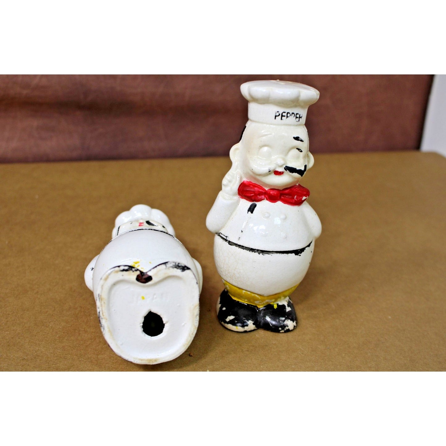 Vintage Made in Japan Salt and Pepper Shakers, Chef Cook Large 5.5"H