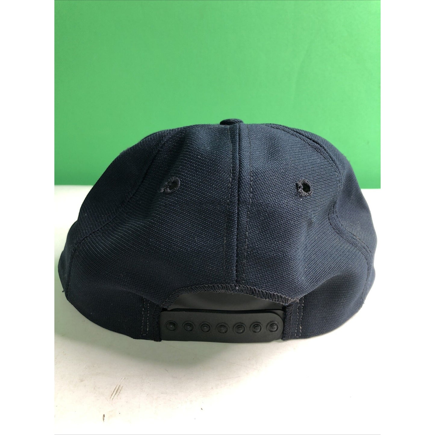 Vintage USS Mobile Bay CG 53 Logo Blue Black Baseball Cap Trucker Hat Snap Back