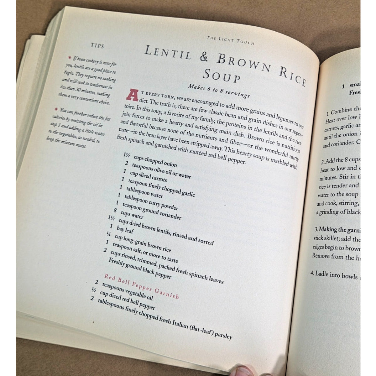 Vintage 1996 The Light Touch Cookbook by Marie Simmons | 90s Healthy Recipes