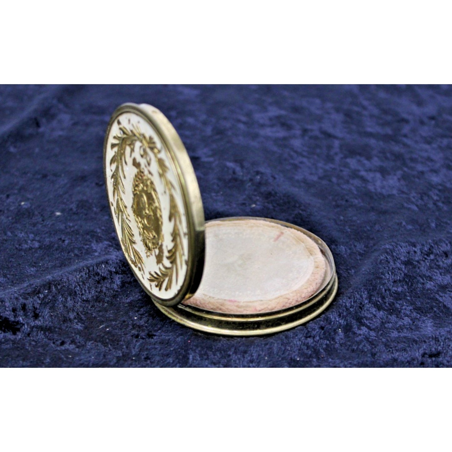 Vintage Revlon Pressed Powder Compact, Ivory/ Gold, Perfect Pinup Prop!