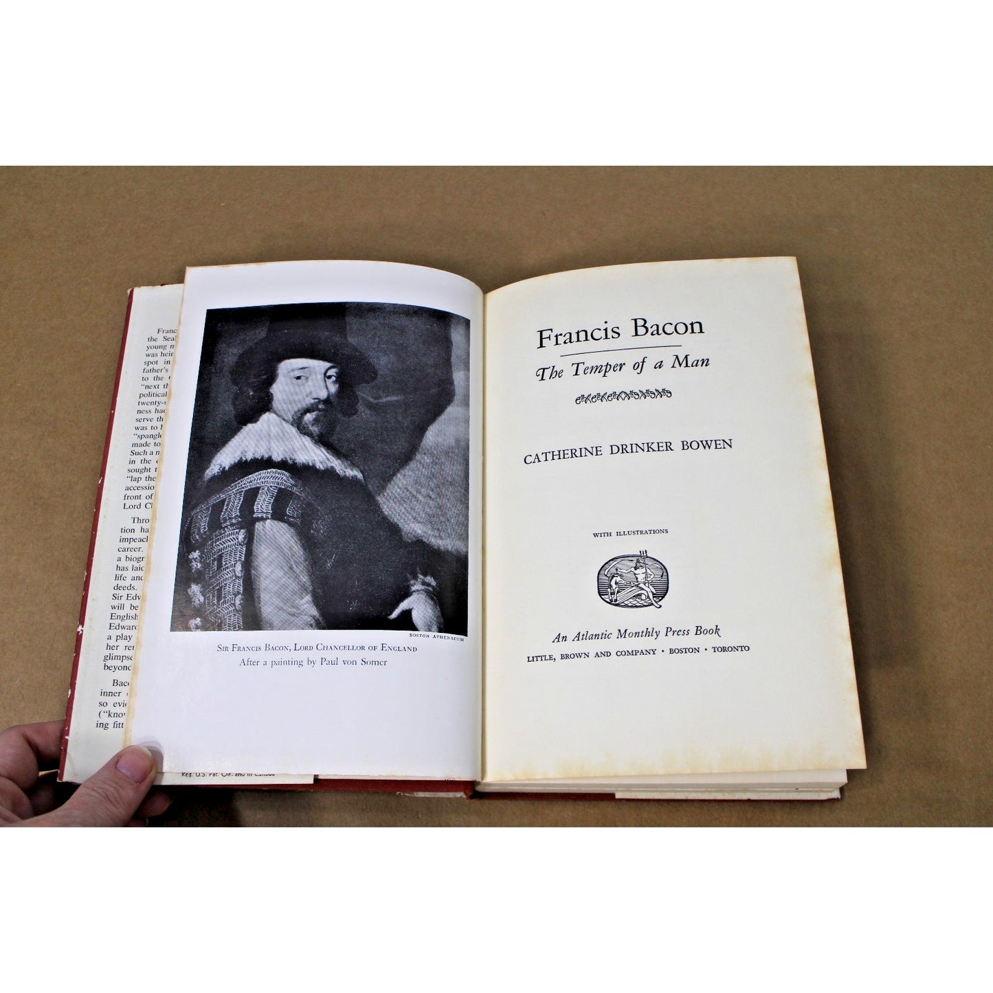 1963 Francis Bacon by Catherine Drinker Bowen HC First Edition VG Biography